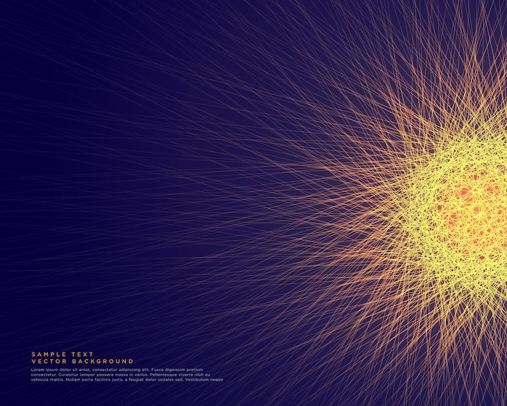 Vector abstract glowing lines forming a network of glowing sphere vector