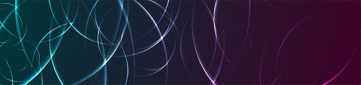 Vector abstract glowing neon blue purple circles geometric banner background
