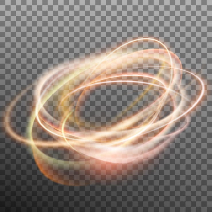 Vector abstract glowing ring on transparent backfround.  
