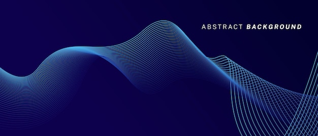 abstract glowing wave lines on dark blue background dynamic wave pattern modern flowing wavy lines futuristic technology concept suit for banner poster cover brochure flyer website