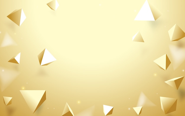 Abstract Gold 3d pyramids background