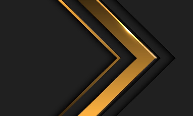 Abstract gold arrow direction in dark grey with blank space design modern futuristic.