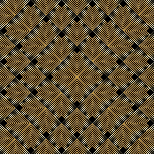 Abstract gold art deco squares background