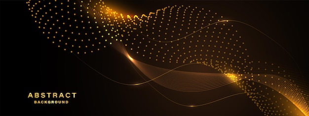 Vector abstract gold background with flowing lines