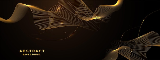 Abstract gold background with flowing lines