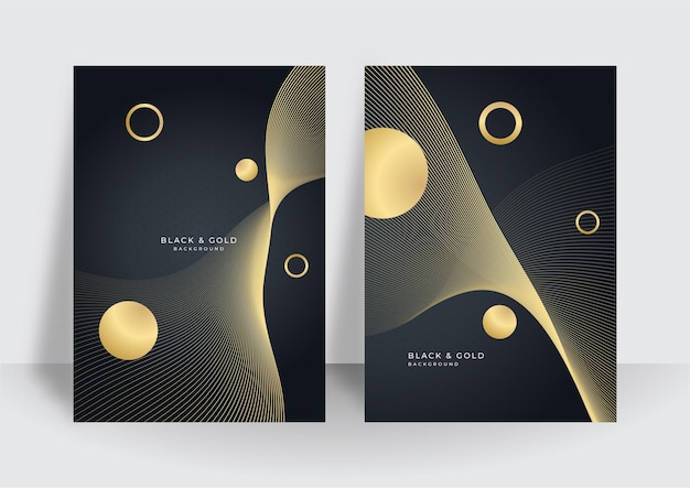 Vector abstract gold black background