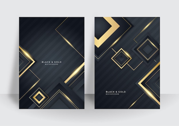 Abstract gold black background