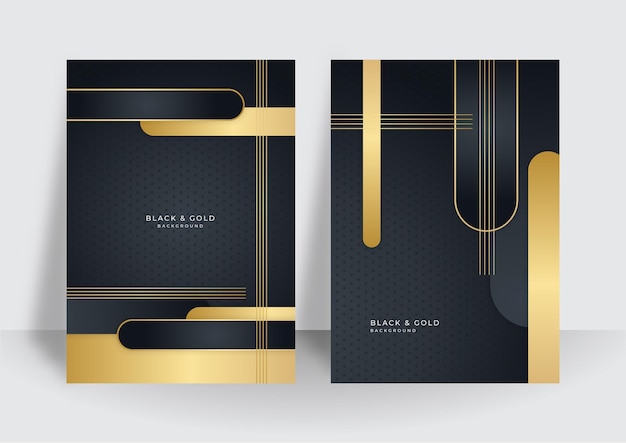 Vector abstract gold black background