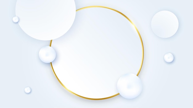 Abstract gold circle lines on white background