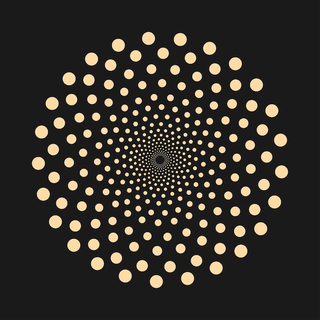 Elemento di progettazione vettoriale di forma a puntini dorati astratti