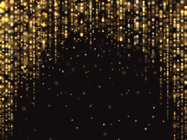 Abstract gold glitter lights vector background