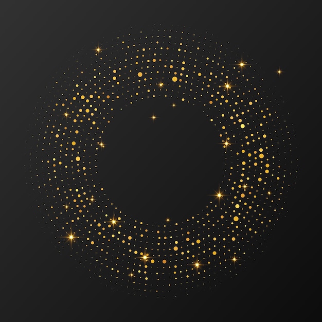 Abstract gold glowing halftone dotted background