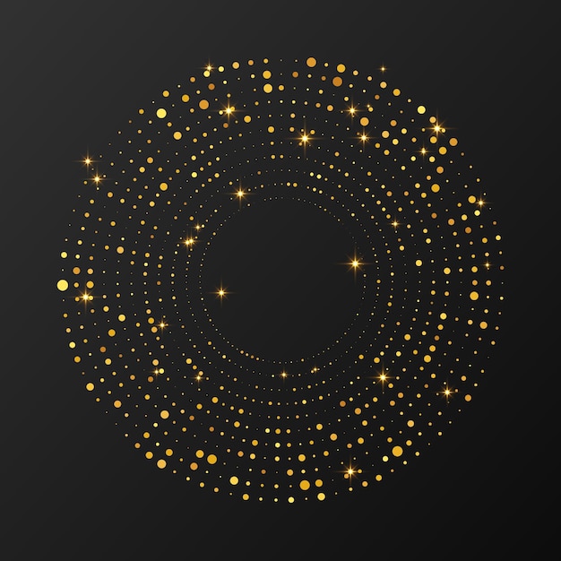 Abstract gold glowing halftone dotted background