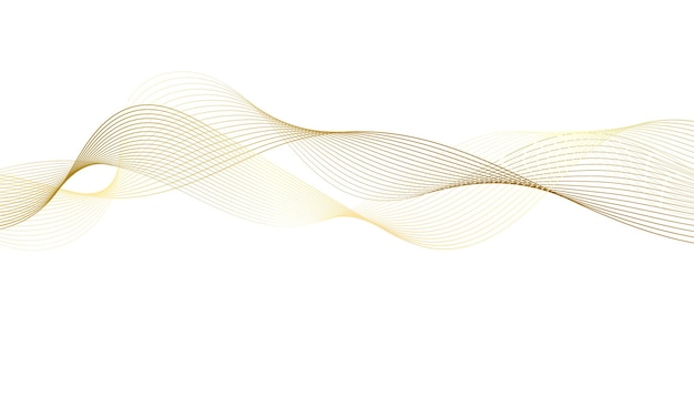 Vector abstract gold gradient background wave element for design. stylized wave with lines.