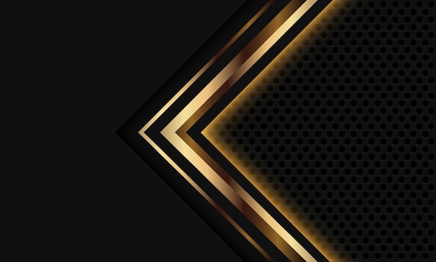 Abstract gold grey light arrow circle mesh design modern luxury futuristic technology background