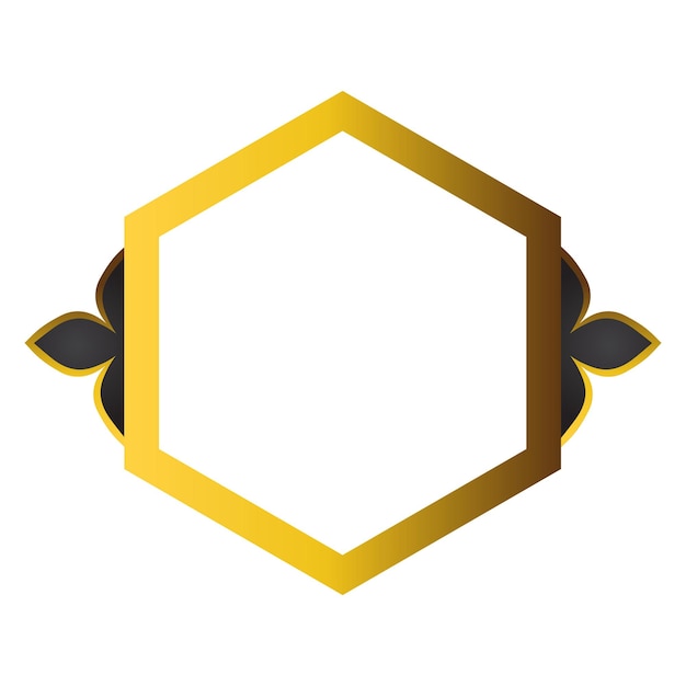 abstract gold hexagonal ornament design element