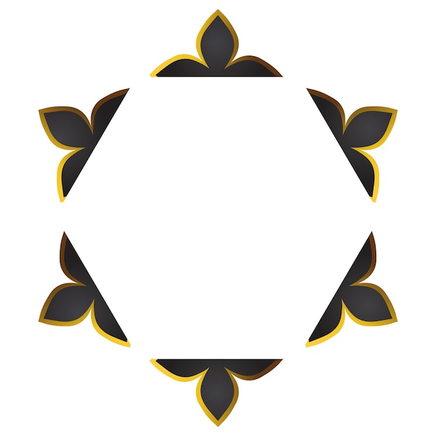 abstract gold hexagonal ornament design element