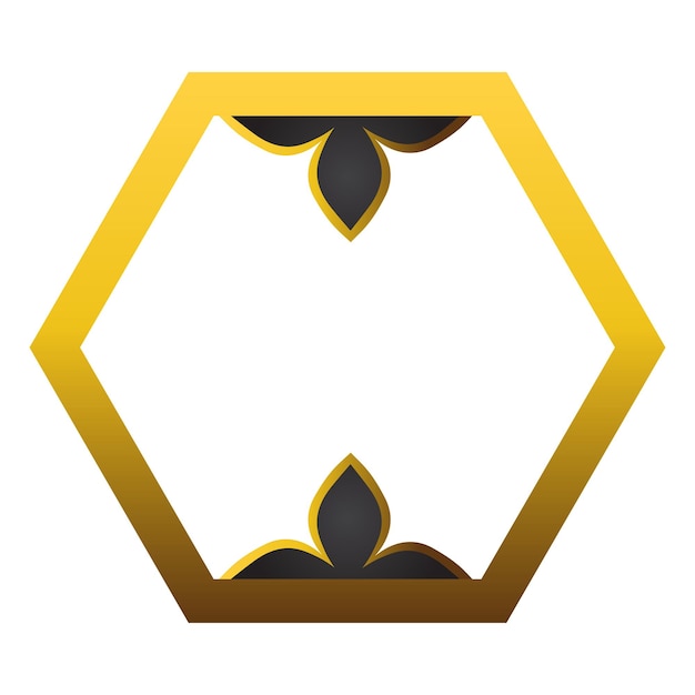 abstract gold hexagonal ornament design element