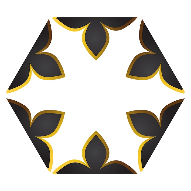 abstract gold hexagonal ornament design element