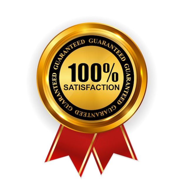 Abstract gold label 100 satisfaction template