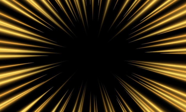 Abstract gold light motion speed zoom black design modern futuristic technology background vector