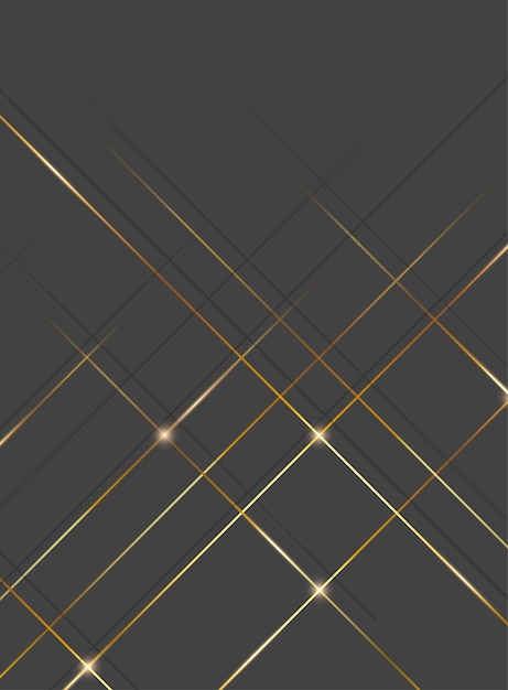 ベクトル 暗い背景に抽象的なゴールド ラインの光の効果
