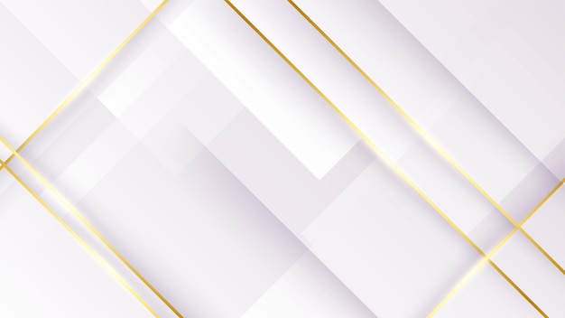 Abstract gold lines on white background with luxury shapes