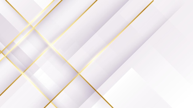Linee d'oro astratte su sfondo bianco con forme di lusso