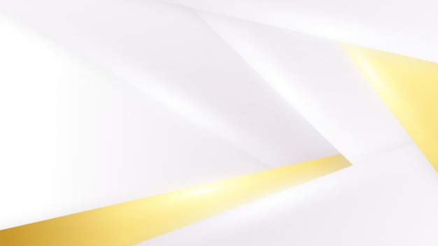 Abstract gold lines on white background with luxury shapes