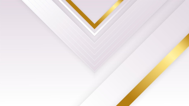 Abstract gold lines on white background with luxury shapes