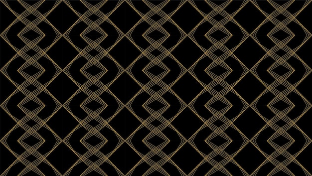Abstract gold pattern on black background vector stock