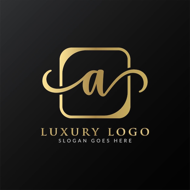 Lettera di lusso astratta oro premium a logo design