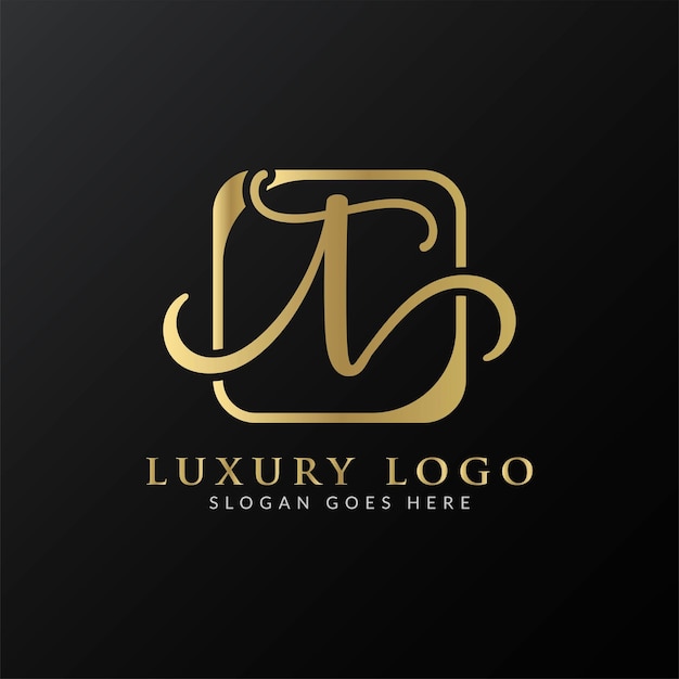 Abstract gold premium luxury letter T logo design