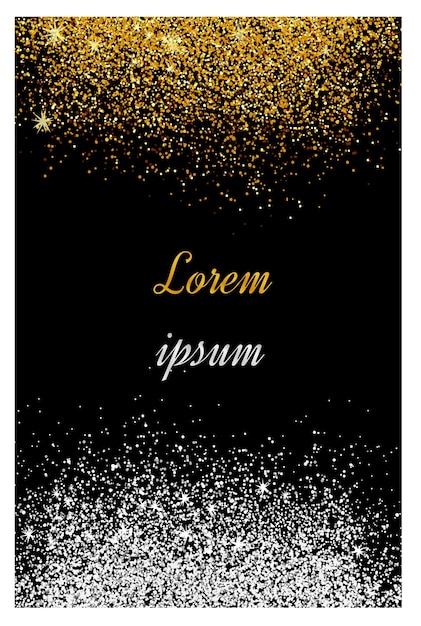 Abstract gold and silver glitter background Golden sparkles for card