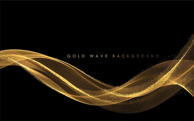 Abstract gold smoke waves