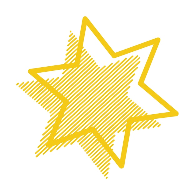 Вектор Абстрактная золотая звезда с диагональными линиями икона тени звезды