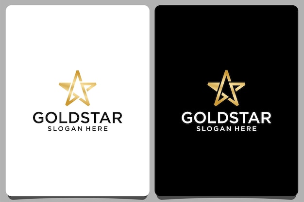 Abstract gold star logo design