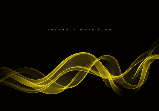 Abstract gold wave on dark background