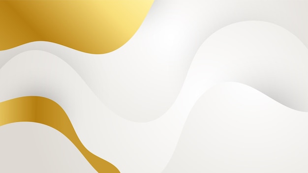 Vector abstract gold wave lines on white background with luxury shapes