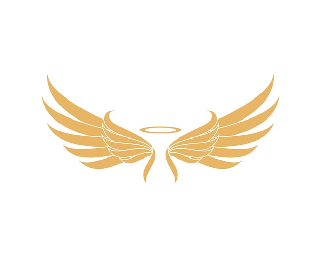 Vector abstract gold wing wing angel hollow