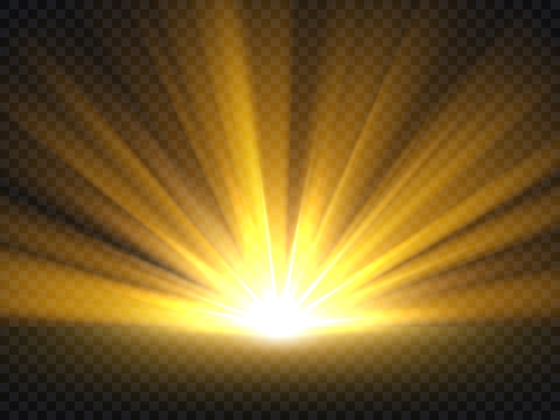 Абстрактный золотой яркий свет. золотой блеск взрыв векторные иллюстрации изолированы