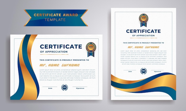 Abstract and Golden Certificate Award Design Template