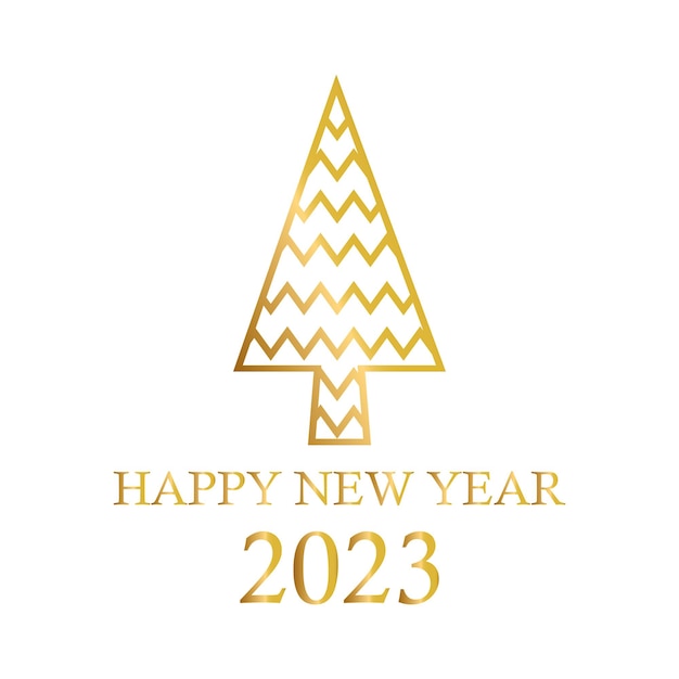 Abstract golden christmas tree holiday symbol xmas new year 2023 Vector