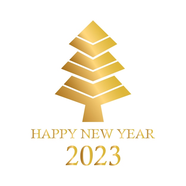 Abstract golden christmas tree holiday symbol xmas new year 2023 Vector