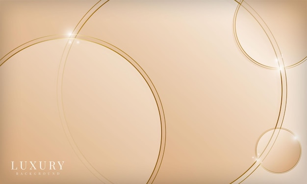 Abstract golden circle lines luxury sparkling color background Elegant design template