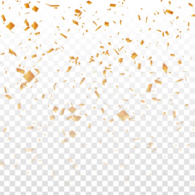 Abstract golden confetti transparent background