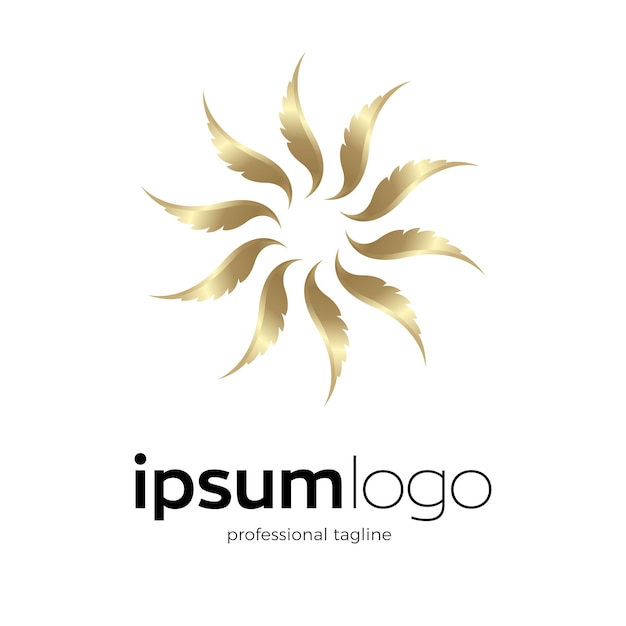 Abstract golden flower logo design