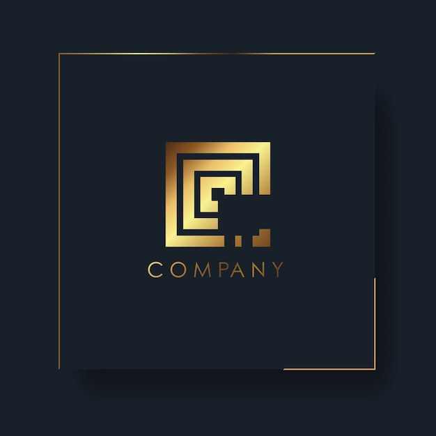 Абстрактный золотой геометрический логотип