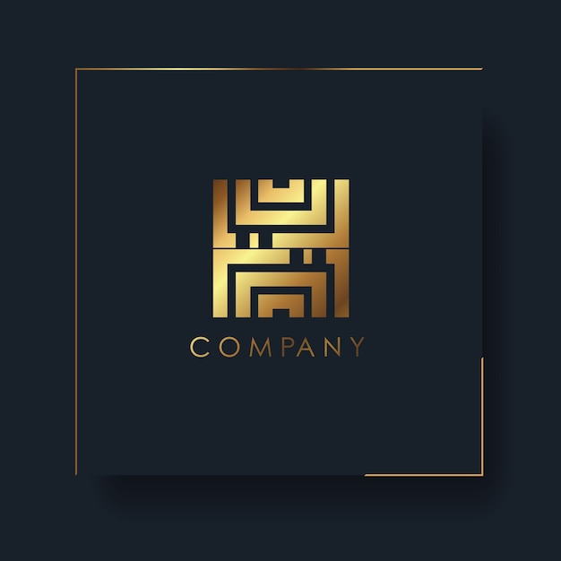 Abstract golden geometric logo