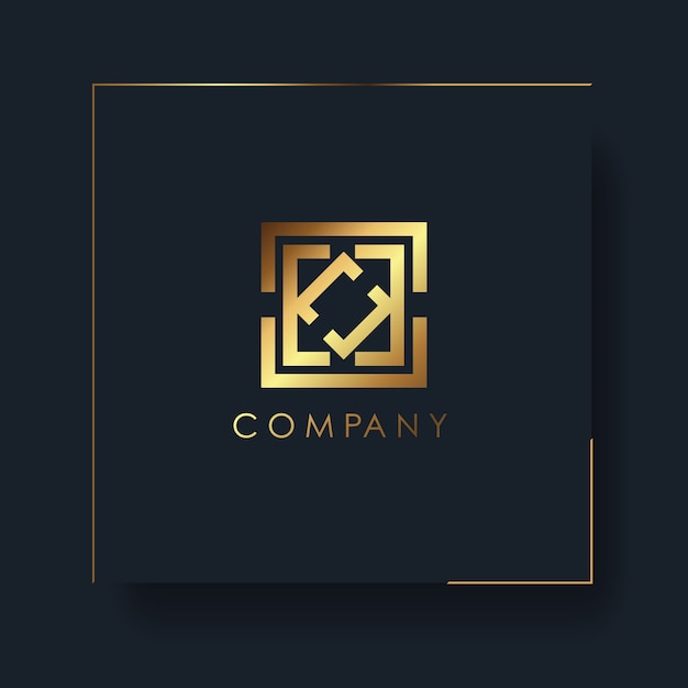 Abstract golden geometric logo